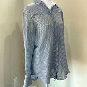 Rag & Bone Cotton Silk Linen Long Sleeve Shirt Blouse Button Up Size 6